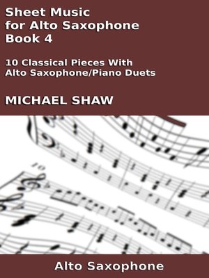 cover image of Sheet Music for Alto Saxophone
